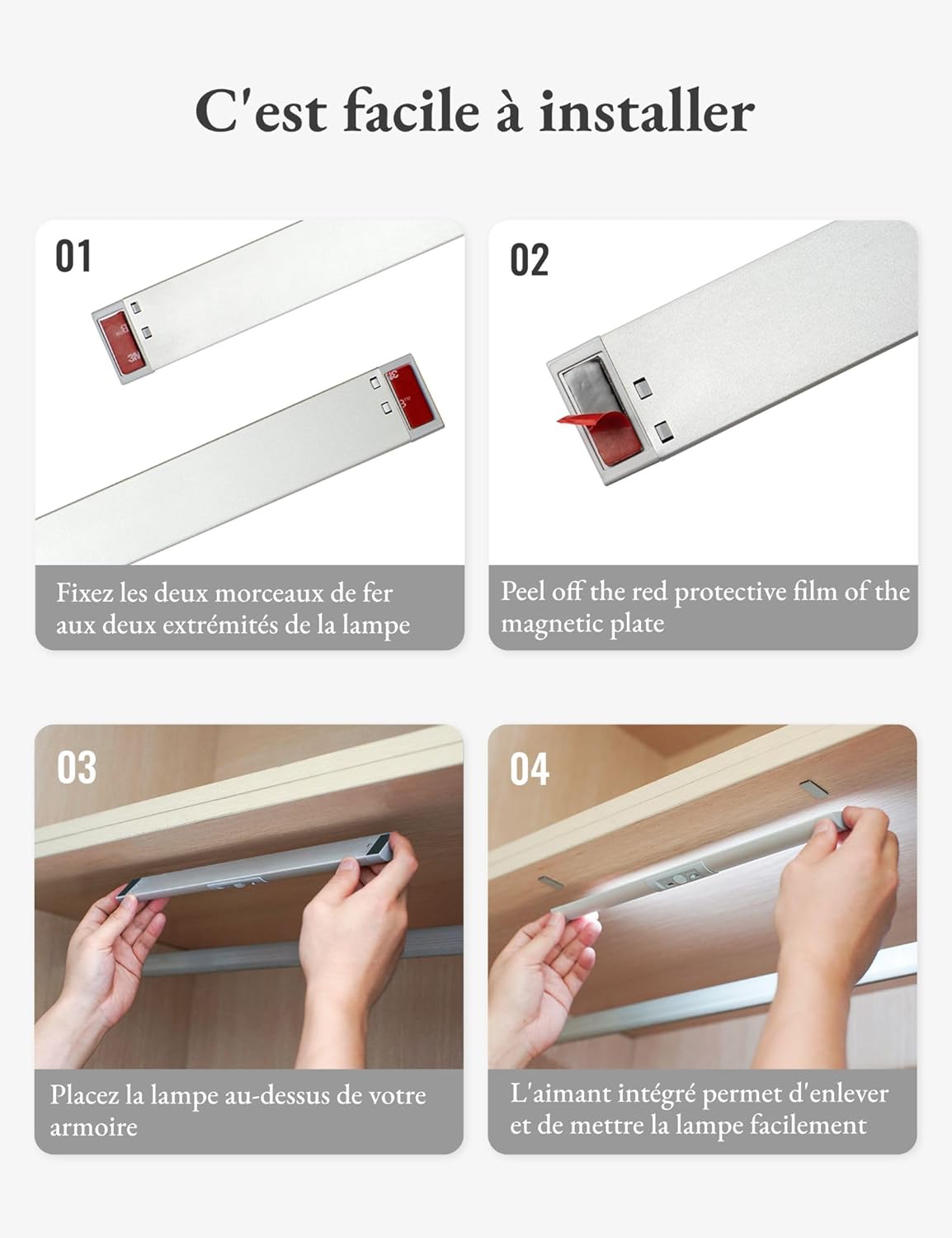 💡 Lampes LED intelligentes rechargeables avec capteur – sans perçage